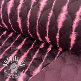 Tissu matelassé VELVET Stripes cerise
