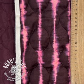 Tissu matelassé VELVET Stripes cerise