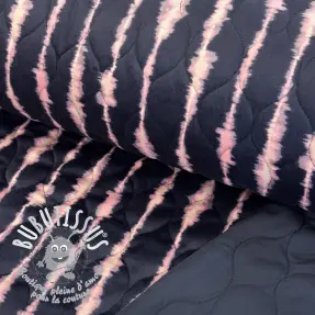 Tissu matelassé VELVET Stripes navy