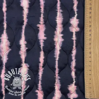 Tissu matelassé VELVET Stripes navy