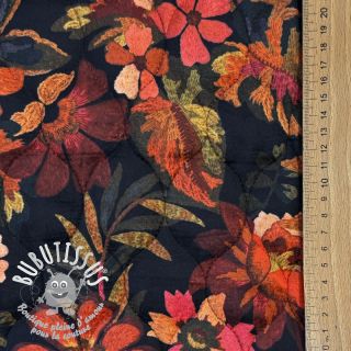 Tissu matelassé VELVET Flower flame orange