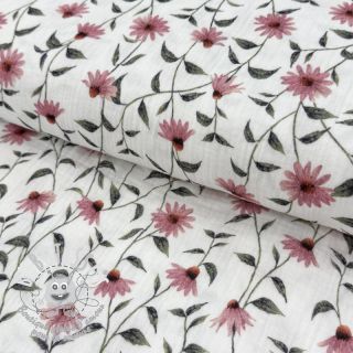 Tissu double gaze/mousseline Flowers Simone digital print ORGANIC