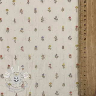 Tissu double gaze/mousseline Flowers Mia digital print ORGANIC