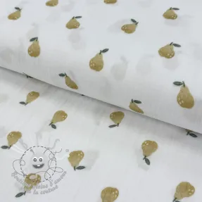 Tissu double gaze/mousseline Pears design A digital print