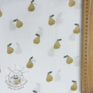 Tissu double gaze/mousseline Pears design A digital print