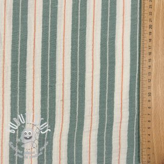 Tissu double gaze/mousseline YARN DYED Line green