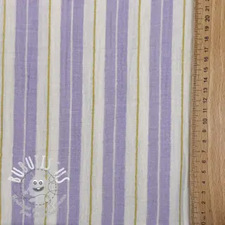 Tissu double gaze/mousseline YARN DYED Line purple