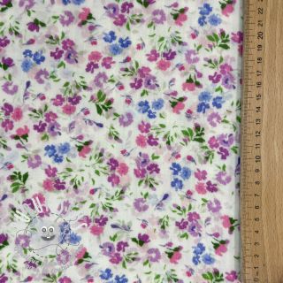 Tissu double gaze/mousseline Flower Michaela off white digital print