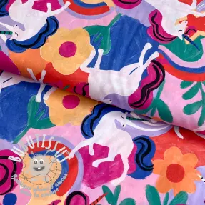 Tissu coton Unicorns multi digital print