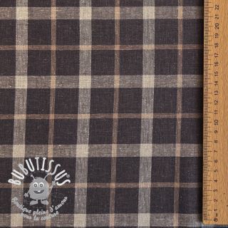 Viscose lin YARN DYED Block brown