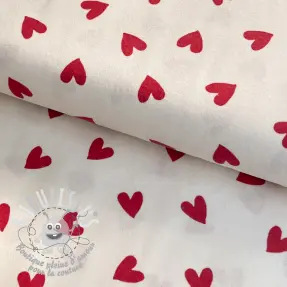 Tissu coton FLANNEL Hearts off white