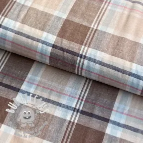 Viscose lin YARN DYED Checks taupe