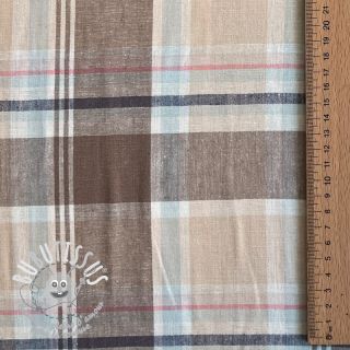 Viscose lin YARN DYED Checks taupe