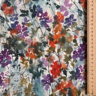 Viscose SATIN Flowie Kin off white digital print