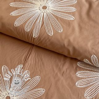 Tissu coton EMBROIDERY Flowie cinnamon