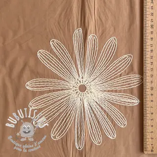 Tissu coton EMBROIDERY Flowie cinnamon