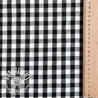 Tissu coton Checks black white 1-side border