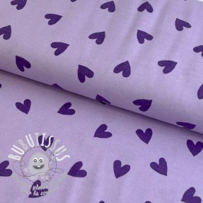 Tissu coton FLANNEL Hearts lavender