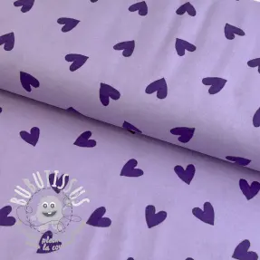 Tissu coton FLANNEL Hearts lavender