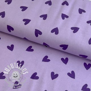 Tissu coton FLANNEL Hearts lavender