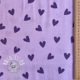 Tissu coton FLANNEL Hearts lavender