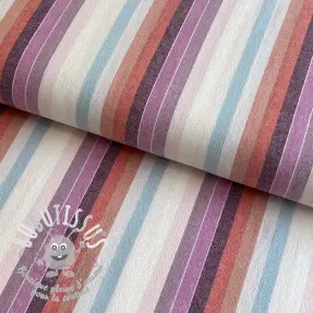 Tissu coton YARN DYED Line multi