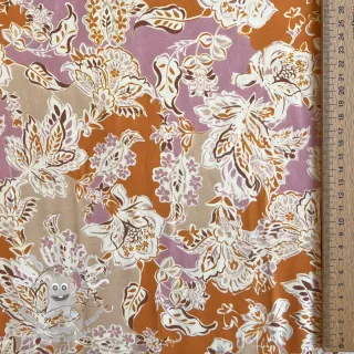 Viscose SATIN Flowie Noe orange digital print