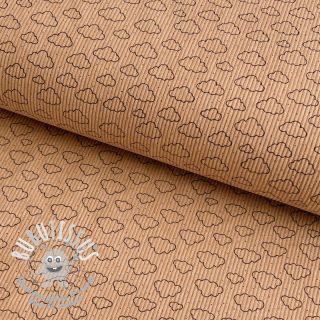 Tissu velours cotelé STRETCH Little clouds sand