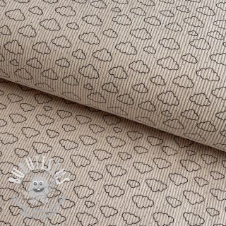 Tissu velours cotelé STRETCH Little clouds light sand