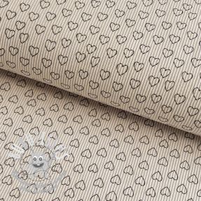 Tissu velours cotelé STRETCH Little love light sand