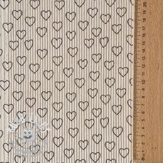 Tissu velours cotelé STRETCH Little love light sand