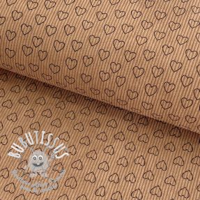 Tissu velours cotelé STRETCH Little love sand
