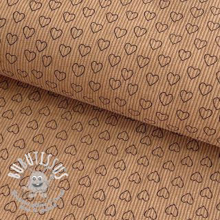 Tissu velours cotelé STRETCH Little love sand