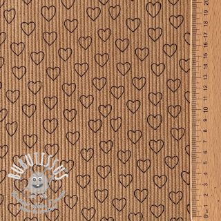 Tissu velours cotelé STRETCH Little love sand