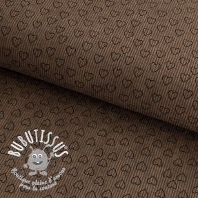 Tissu velours cotelé STRETCH Little love taupe