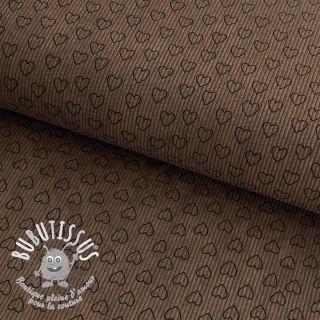 Tissu velours cotelé STRETCH Little love taupe