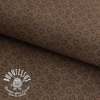 Tissu velours cotelé STRETCH Little love taupe