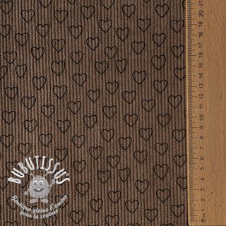 Tissu velours cotelé STRETCH Little love taupe