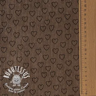 Tissu velours cotelé STRETCH Little love taupe