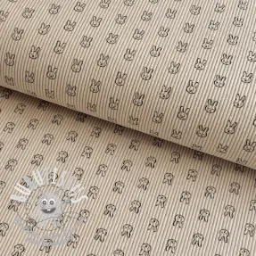 Tissu velours cotelé STRETCH Little bunny light sand