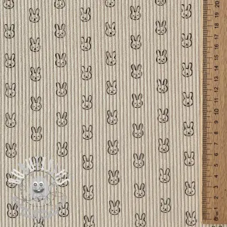 Tissu velours cotelé STRETCH Little bunny light sand