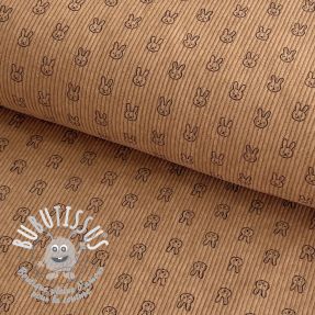 Tissu velours cotelé STRETCH Little bunny sand