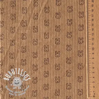 Tissu velours cotelé STRETCH Little bunny sand
