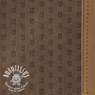 Tissu velours cotelé STRETCH Little bunny taupe