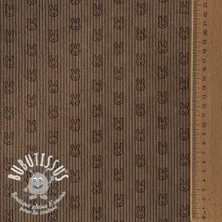 Tissu velours cotelé STRETCH Little bunny taupe
