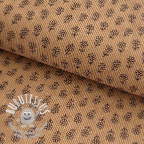 Tissu velours cotelé STRETCH Little flower sand