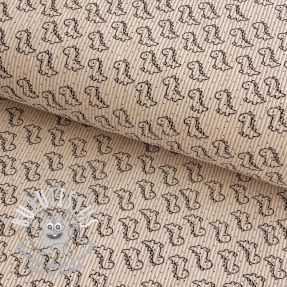 Tissu velours cotelé STRETCH Little dino light sand