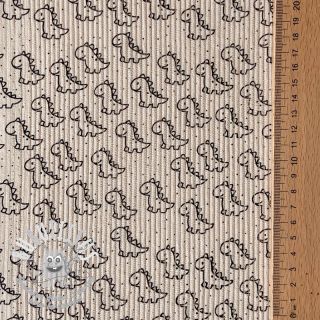 Tissu velours cotelé STRETCH Little dino light sand