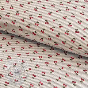 Tissu velours cotelé STRETCH Little cherry light sand
