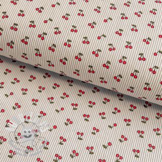Tissu velours cotelé STRETCH Little cherry light sand